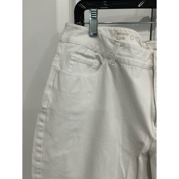 Coldwater Creek Natural Fit Crop Leg Capri Pants White Sz 14 Casual Minimalist - Picture 4 of 10